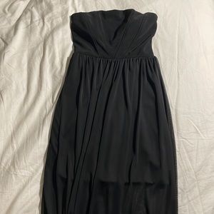Sheer black strapless formal dress